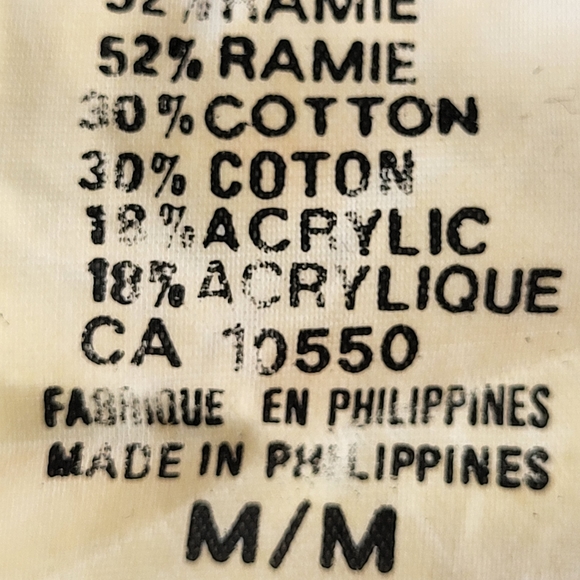 Au contraire vintage tan knit crochet lace flower front crew neck sweater Sz M - Picture 15 of 16